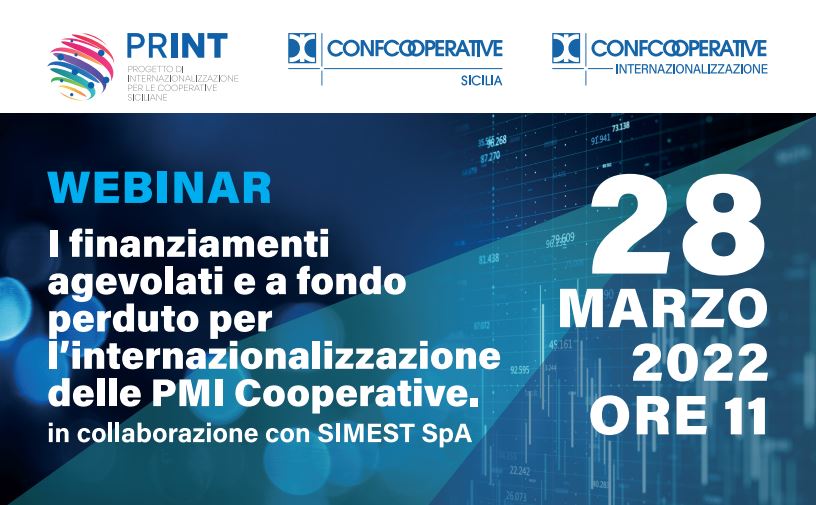 Confcooperative Sicilia, al via il ciclo di webinar sull’internazionalizzazione delle cooperative siciliane