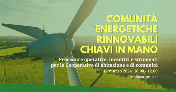 Comunità energetiche, il webinar con Confcooperative Habitat