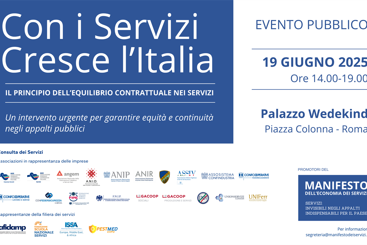 “Con i Servizi Cresce l’Italia”, le proposte della filiera per nuove regole su appalti