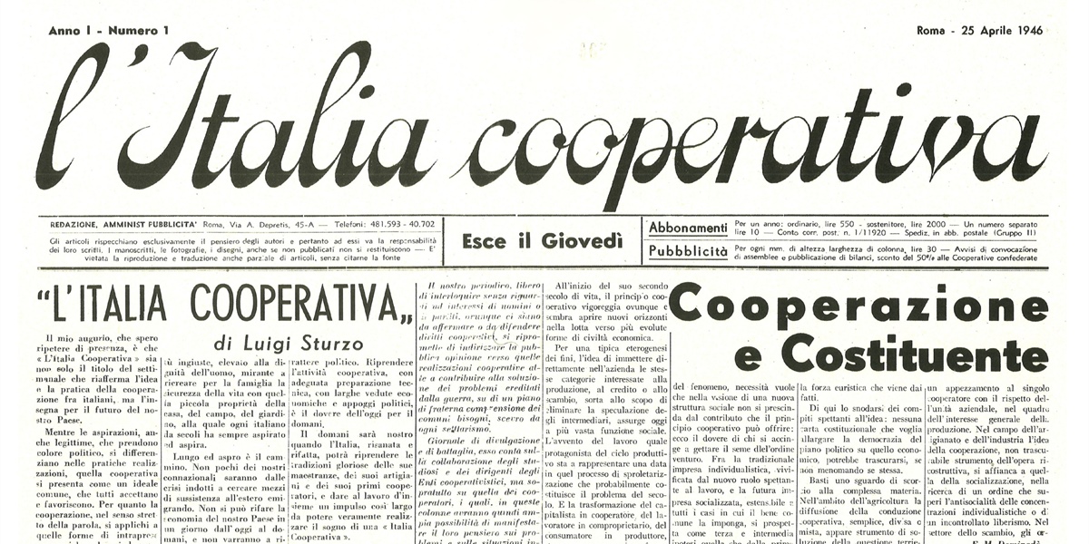 25 Aprile, Confcooperative celebra gli 80 anni di Italia Cooperativa, nata con la liberazione, radicata nella Costituzione