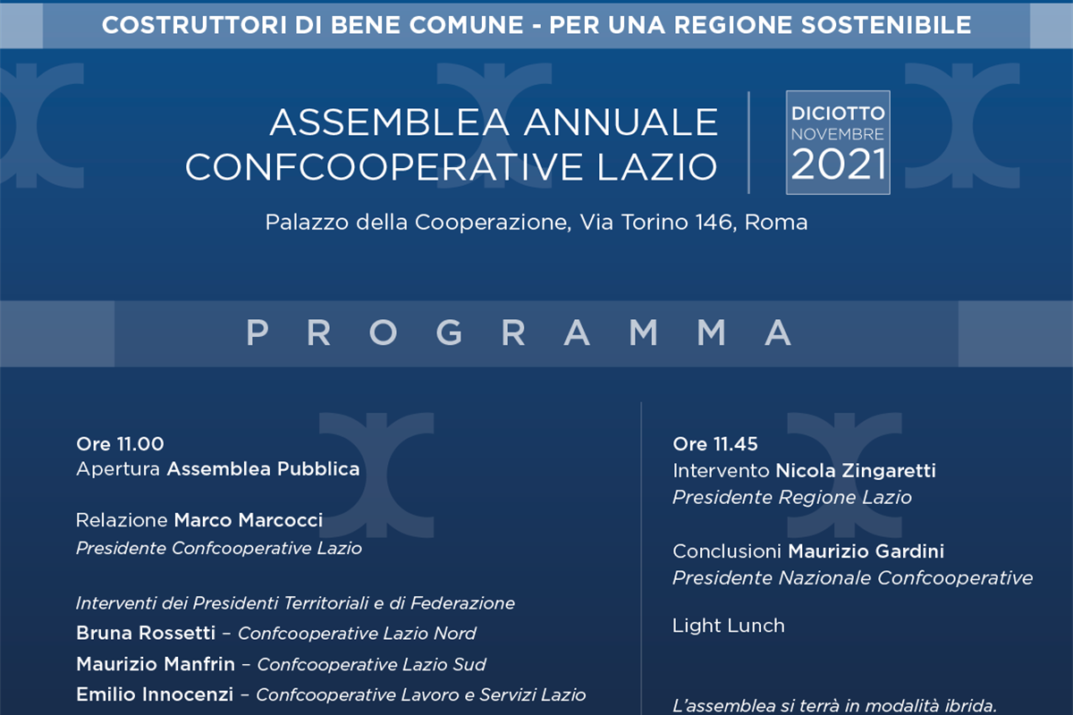 Confcooperative Lazio: Marcocci, su inclusione e sostenibilità ci giochiamo partita decisiva