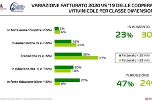 Vino: le cooperative tengono malgrado Covid e crollo Horeca, nel 2020 fatturato a +1% e vendite gdo +6%